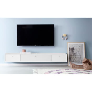 Biely TV stolík 176x22 cm Mistral – Hammel Furniture – Obrázok 2