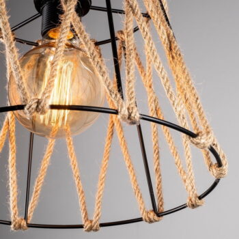 Závesné svietidlo v čiernej a béžovej farbe s kovovým tienidlom ø 30 cm Jutini – Opviq lights - Image 4