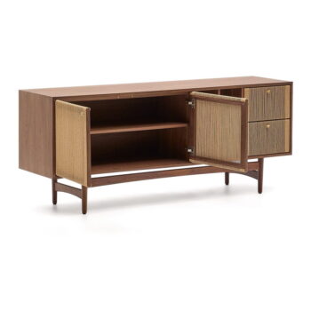 Hnedá nízka komoda v dekore orecha 180x73 cm Elan – Kave Home - Image 8