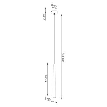 Čierne závesné svietidlo ø 8 cm Bliss – Nice Lamps - Image 3