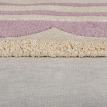 Ručne tkaný vlnený okrúhly koberec vo fialovo-prírodnej farbe ø 120 cm Lois Scallop – Flair Rugs - Image 4