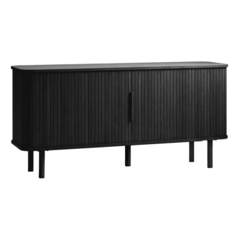 Čierna nízka komoda v dekore duba s posuvnými dverami 76x160 cm Cavo – Unique Furniture – Obrázok 4