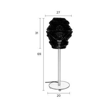 Čierna stolová lampa White Label Lena – Obrázok 9