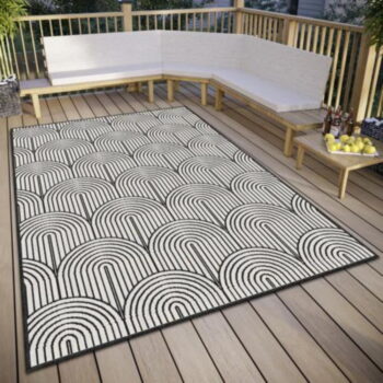 Čierno-biely vonkajší koberec 200x290 cm Pangli Black – Hanse Home – Obrázok 3