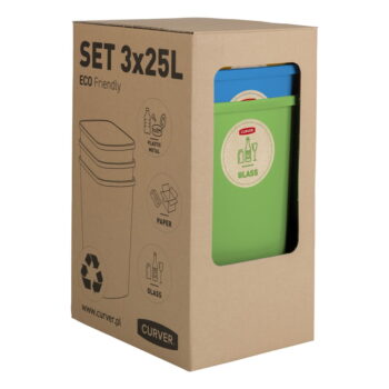 Súprava 3 odpadkových košov na triedený odpad Curver ECO, 25 l - Image 5