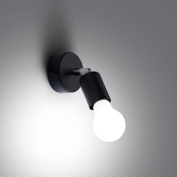 Čierne nástenné svietidlo ø 6 cm Brando – Nice Lamps - Image 2
