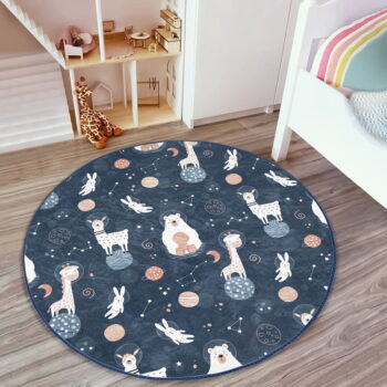 Tmavomodrý detský koberec ø 100 cm Comfort – Mila Home - Image 5