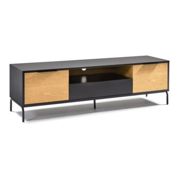 Čierno-hnedý TV stolík Kave Home SAVOI, 170 x 50 cm - Image 2