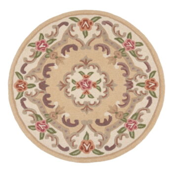 Béžový vlnený koberec Flair Rugs Aubusson, ⌀ 120 cm