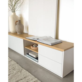 Biely TV stolík 200x44 cm Abilen – Kave Home - Image 2