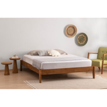 Dvojlôžková posteľ zo smrekového dreva s roštom v tmavohnedo-prírodnej farbe 180x200 cm Galaksi – Kalune Design – Obrázok 2