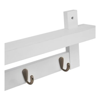 Biely bambusový nástenný vešiak s poličkou - Casa Selección – Obrázok 2