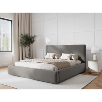 Sivá čalúnená dvojlôžková posteľ s úložným priestorom s roštom 180x200 cm Colonel – Cosmopolitan Design - Image 3