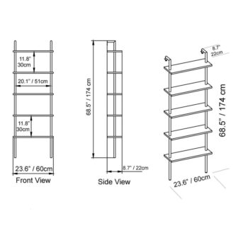 Biely regál v dekore mramoru 60x174 cm Paula – Kalune Design – Obrázok 5