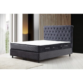 Tmavomodrá boxspring posteľ s úložným priestorom 140x200 cm Sonata – Kalune Design - Image 2