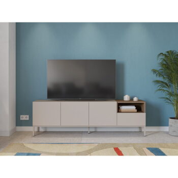 Krémový TV stolík 180x55 cm Cailin – Marckeric - Image 3