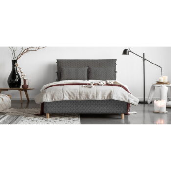 Sivá čalúnená dvojlôžková posteľ s roštom 140x200 cm Sleepy Luna – Miuform – Obrázok 3