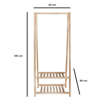 Biely stojan na oblečenie z borovicového dreva Manto - Kalune Design - Image 4