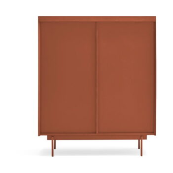 Vysoká komoda v dekore duba v tehlovo-prírodnej farbe 100x120 cm Otto – Teulat – Obrázok 5