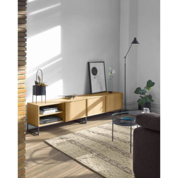 TV stolík v dekore duba v prírodnej farbe 112x51 cm Taiana – Kave Home – Obrázok 3