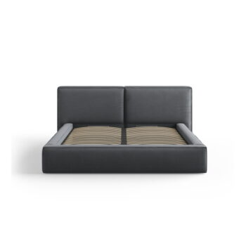 Tmavosivá čalúnená dvojlôžková posteľ s úložným priestorom a roštom 180x200 cm Arendal – Cosmopolitan Design - Image 2