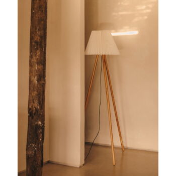 Stojacia lampa v prírodnej farbe s textilným tienidlom (výška 149 cm) Benicarlo – Kave Home - Image 2