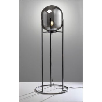Čierna stojacia lampa so skleneným tienidlom (výška  97 cm) Regi – Fischer & Honsel - Image 2