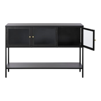 Čierna kovová vitrína 132x88 cm Carmel – Unique Furniture – Obrázok 2