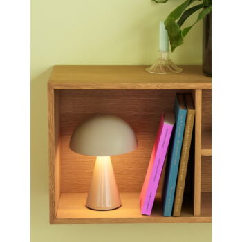 Krémová LED stmievateľná stolová lampa (výška 20 cm) Mush – Hübsch – Obrázok 2