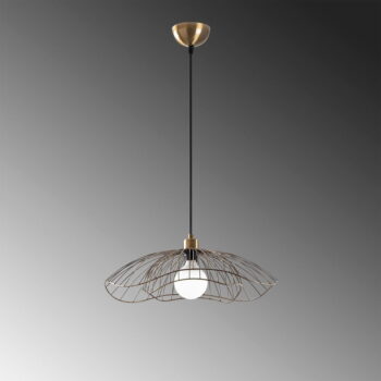 Závesné svietidlo v zlatej farbe s kovovým tienidlom ø 50 cm Farac – Opviq lights - Image 5