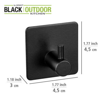 Čierne samodržiace háčiky v súprave 2 ks z nehrdzavejúcej ocele Black Outdoor Kitchen Ureo – Wenko - Image 4