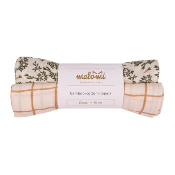 Bambusové plienky 2 ks Green Floral – Malomi Kids – Obrázok 2