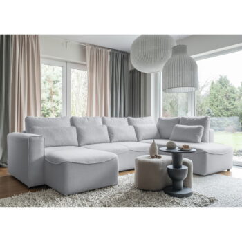 Svetlosivá rozkladacia rohová pohovka (do "U") Homely Tommy – Miuform - Image 3