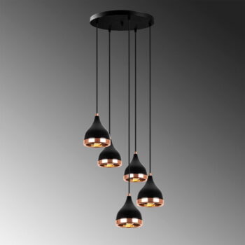 Závesné svietidlo v čierno-medenej farbe s kovovým tienidlom ø 43 cm Yildo – Opviq lights – Obrázok 4