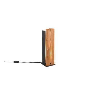 Stolová lampa v čierno-prírodnej farbe s dreveným tienidlom (výška 40 cm) Karuni – Trio – Obrázok 5