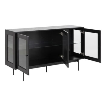 Čierna vitrína v dekore jaseňa 140x82 cm Angus – Actona – Obrázok 4