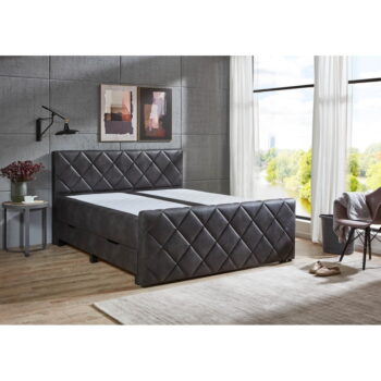 Čierna boxspring posteľ s úložným priestorom 180x200 cm Chester – Rojaplast - Image 2
