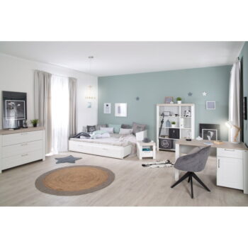 Biela jednolôžková posteľ s úložným priestorom a roštom 90x200 cm Felicia – Roba - Image 7