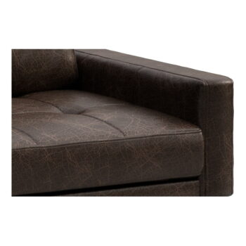 Tmavohnedá kožená rohová pohovka MESONICA Musso Tufted, ľavý roh – Obrázok 4
