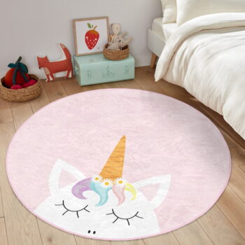 Ružový detský koberec ø 120 cm Comfort – Mila Home - Image 2