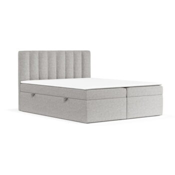 Svetlosivá boxspring posteľ s úložným priestorom 180x200 cm Novento – Maison de Rêve