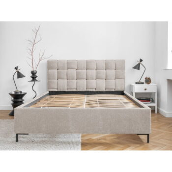 Béžová čalúnená dvojlôžková posteľ s roštom 140x200 cm Eve – Miuform - Image 3