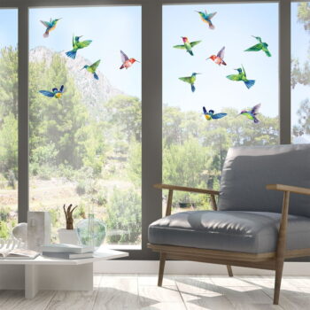 Súprava samolepiek na okno 20 ks 40x60 cm Hummingbirds - Ambiance - Image 5