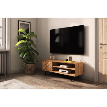 TV stolík z dubového dreva v prírodnej farbe 144x50 cm Abies - The Beds - Image 4
