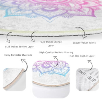 Bielo-ružový prateľný okrúhly koberec vhodný pre robotické vysávače ø 100 cm Comfort – Mila Home - Image 6