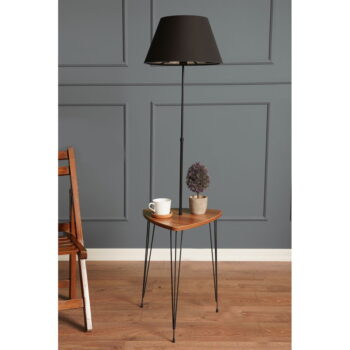 Stojacia lampa v čierno-prírodnej farbe s textilným tienidlom (výška 147 cm) – Opviq lights - Image 2