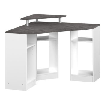 Biely pracovný stôl s doskou v dekore betónu 94x94 cm - TemaHome - Image 2