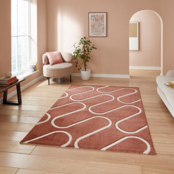 Koberec v tehlovej farbe 120x170 cm Linear Curve – Catherine Lansfield - Image 4