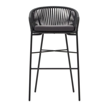 Čierne oceľové barové stoličky v súprave 4 ks (výška sedadla 80 cm) Yanet – Kave Home - Image 4