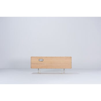 TV stolík z dubového dreva v bielo-prírodnej farbe 150x64 cm Fina – Gazzda – Obrázok 9